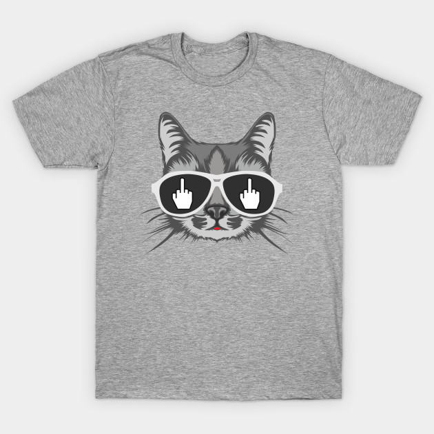 Middle Finger Cat Middle Finger TShirt TeePublic
